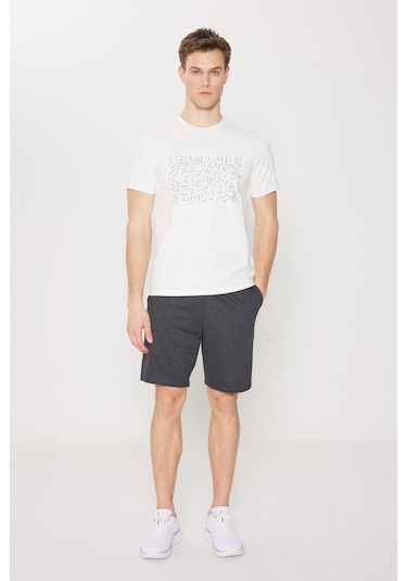 Ac&Co / Altınyıldız Classics Erkek Antrasıt Standart Fit Normal Kesim 2 Iplik Cepli Recycle Pamuklu Örme Şort Antrasit