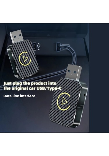 Honeybeeshop Kablosuz 2si 1 Arada Carplay Android Auto Adaptörü Gümüş Universeusb Usb C Dongle İos 10 Android 11 Uyumlu 36v Kablosuz Araç Çözümü
