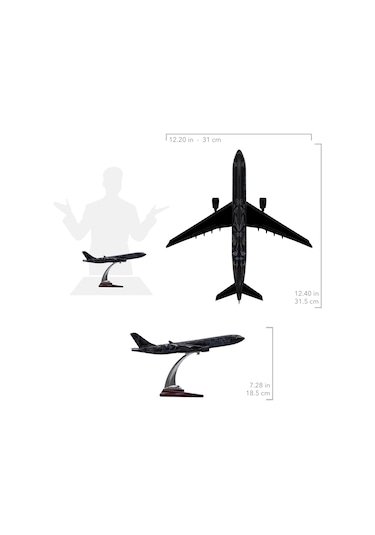 Zekupp - Maket Uçak - Airbus A330-300 1/200 - SİYAH DESENLİ ÖZEL