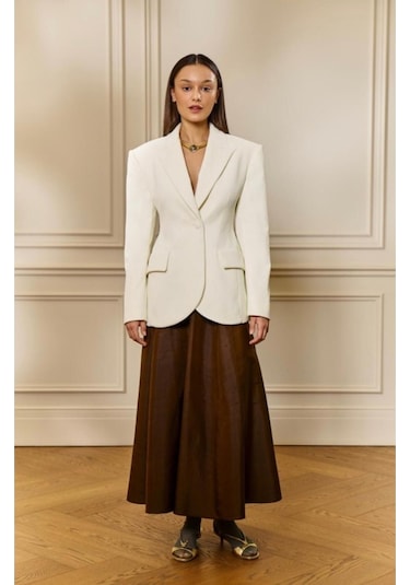 Siyay Bellean Blazer Ceket Beyaz