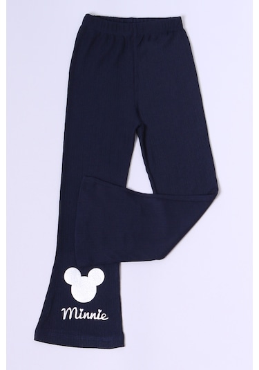 Kız Çocuk Tayt İspanyol Paça Karakter Nakışlı F15 Lacivert