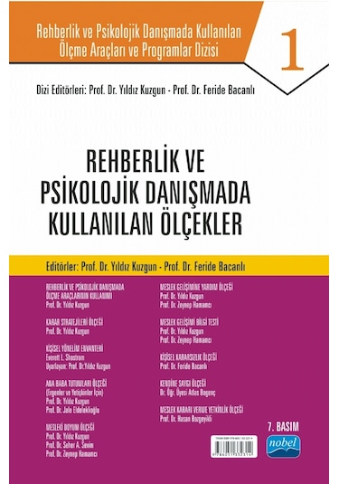 Rehberlik Ve Psikolojik Danışmada Kullanılan Ölçme Araçları Ve Programlar Dizisi