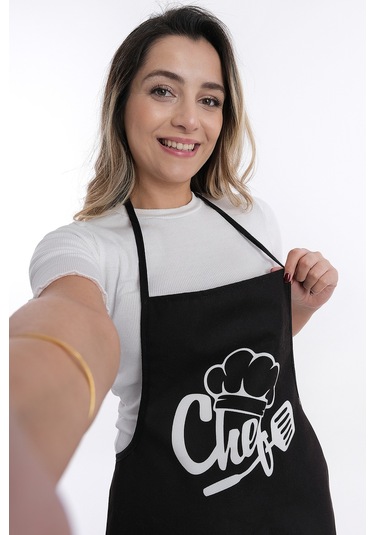 Beautiful Sıvı Geçirmez Su Geçirmez Mutfak Önlüğü Siyah1