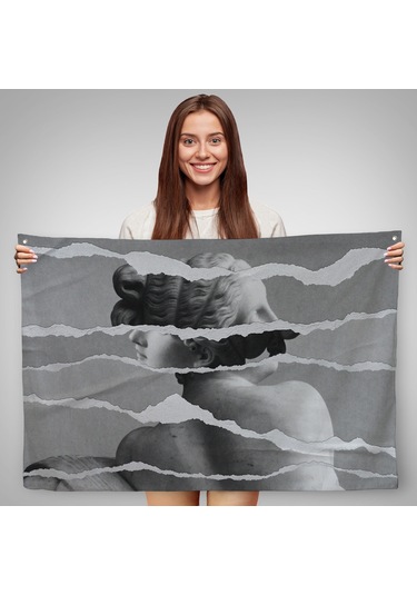 Yunan Heykeli Görüntüsü Yırtık Kağıt Duvar Örtüsü-7231