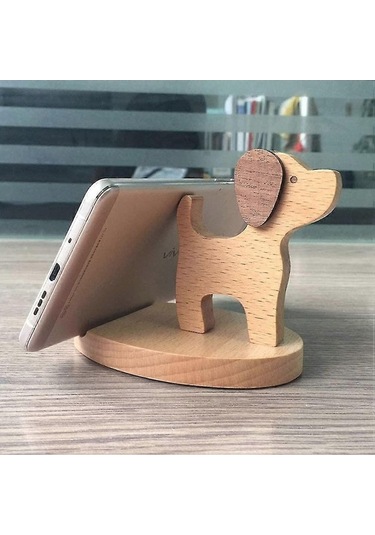Moly Çift Yuva Ahşap Telefon Tutucu, Dekoratif Tasarım, Pratik Ve Estetik Diğer