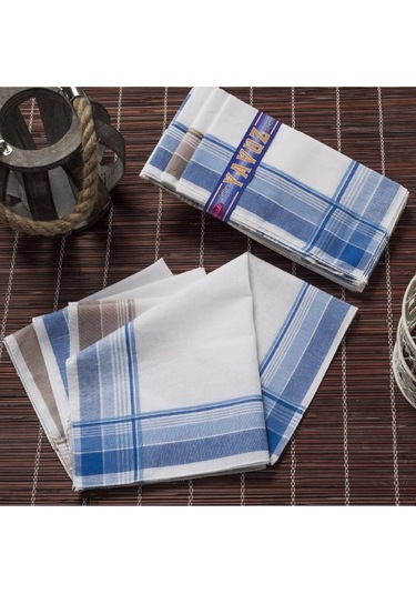 Yavuz Kutulu 39x39 Cm Kumaş 12 Adet Mendil Ym 02 Çok Renkli