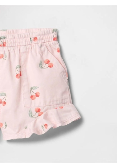 Gap Kız Bebek Fırfırlı Pull-on Twill Şort Pembe-6003 Pembe