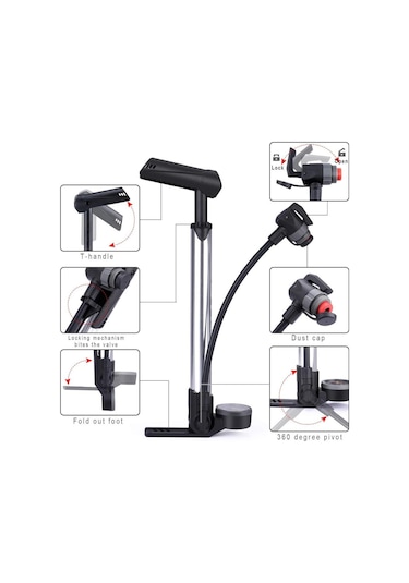 Giyo Gm-642 Göstergeli Pompa 120 Psı Gri/siyah