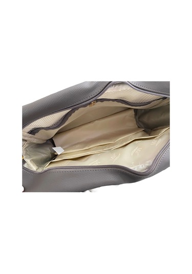 M&y Collection Zelina Deri Bebek Bakım Çantası Gri-12589 Gri