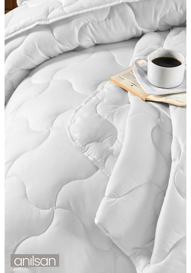 4 Mevsim Mikrofiber Tek Kişilik Yorgan, 155x215cm, Beyaz Ev Ve Otel Yorganı, Sade Ve Zarif Beyaz