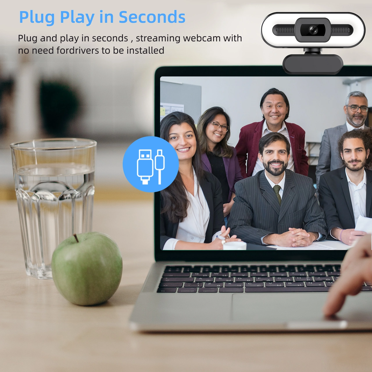 Yuntech01 500w Piksel Full Hd 1080p Webcam, Led 3 Renk Dokunmatik Işık, Otomatik Odaklama Ve Güzellestirme Fonksiyonu, Usb 5v, Win/mac Uyumlu