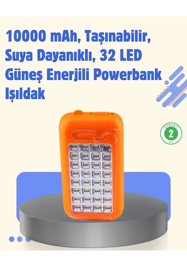 Gold Silver Gs-875 Güneş Enerjili Powerbank Ve 32 Led Işıldak Çok Renkli