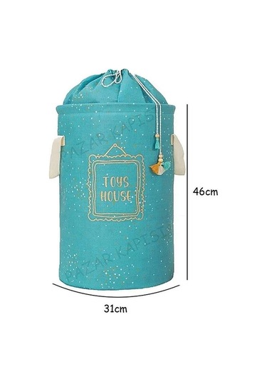 Baby Dolap İçi Düzenleyici Yuvarlak Torbalı Sepet/oyuncak Sepeti/ Mavi