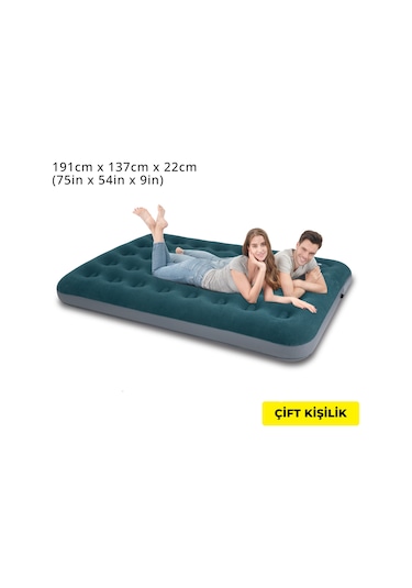 Terravıta Çift Kişilik Şişme Yatak Dahili Ayak Pompası 191 x 137 x 22 CM 24131 Lacivert