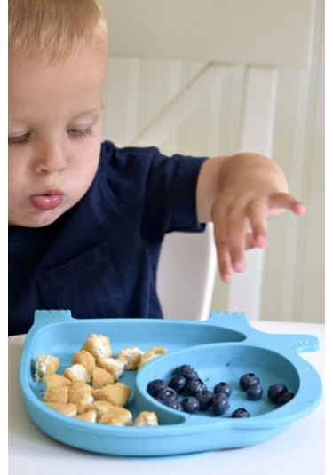 Bebek Ve Çocuk İçin Sevimli Fil Model Desenli Yemek Bebek Mama Kabı Bölmeli Tabak Çok Renkli