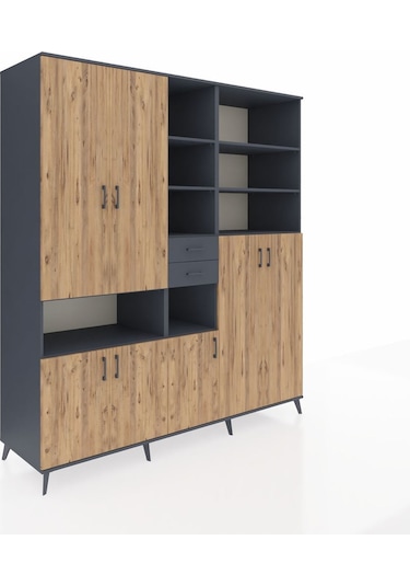 Kronos Dolap 17 Raflı 2 Çekmeceli 7 Kapaklı 220x59x243 Antrasit-çam/antrasit Atlas Çam/antrasıt Kronos Dolap 17 Raflı 2 Çekmeceli 7 Kapaklı 220x59x243 Antrasit-çam/antrasit Atlas Çam/antrasıt