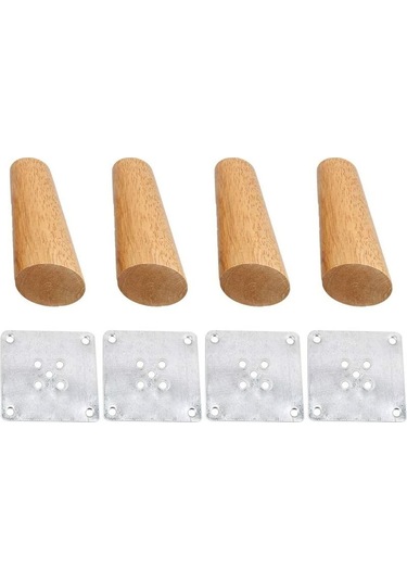 Mufunye 4 Paket Masif Ahşap Eğimli Mobilya Ayakları 20cm Yedek Bacaklar Ve Vidalar İle Kanepe Tv Yatağı Yemek Masası