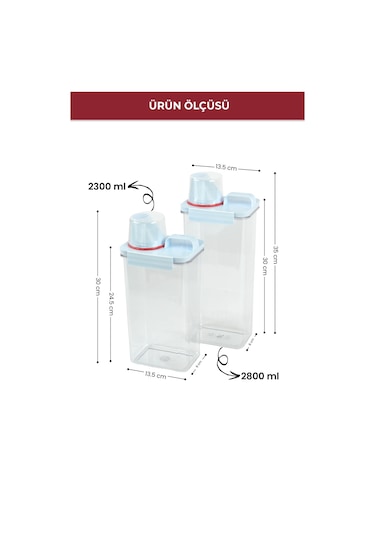 2'li Sızdırmaz Kedi Köpek Mama Saklama Kabı 2300 Ml Ve 2800 Ml