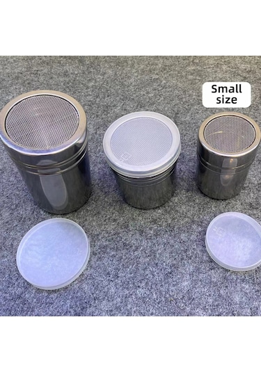 Teltree Küçük Boy Plastik Kapaklı Paslanmaz Çelik Toz撒撒器 - Kuru Baharat, Kahve, Baharat İçin İyileştirilmiş Dağıtım Ağı 5.6x8.2 Cm Diğer