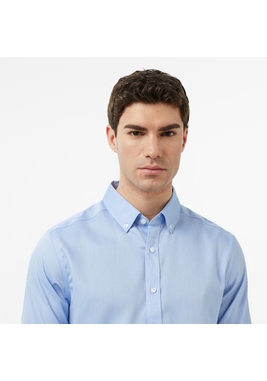 Nautica Erkek Mavi Slim Fit Gömlek Düz W65475t Mavi