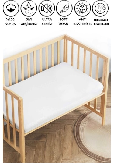 Baby %100 Pamuk Sıvı Geçirmez Fitted Bebek Ve Çocuk Yatağı Koruyucu Alez
