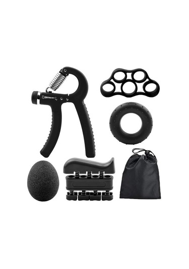 Ollevra 5 Parça El, Kol Ve Parmak Egzersiz Spor Aletleri Seti Fitness Takımı Siyah