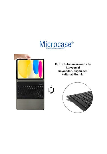 Apple Uyumlu iPad  10.Nesil 10.9 inç 2022 Bluetooth Klavyeli Standlı Kılıf BKK4