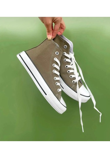 Bağcıklı Unisex Uzun Keten Ayakkabı-vizon-120 Vizon