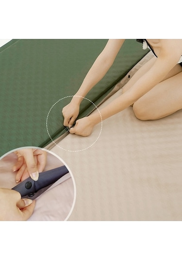 Wondernest Yatağı Yastıklı Şişme Kamp Yatağı Qd-8718 Otomatik Mavi Mat Levoryeou Kişilik Hava Yatağı Açık Gök Ekleme 66x192cm 3cm Altın