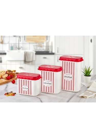 Çizgili Erzak Kabı 17 L Çok Renkli