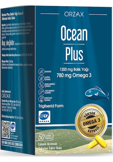 Ocean Plus Balık Yağı Omega3 1200 Mg 50 Softjel Kapsül