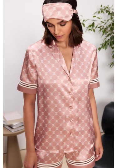 Pierre Cardin Brandy Saten Biyeli Kadın Pijama Şort Takımı 1325 Bronz