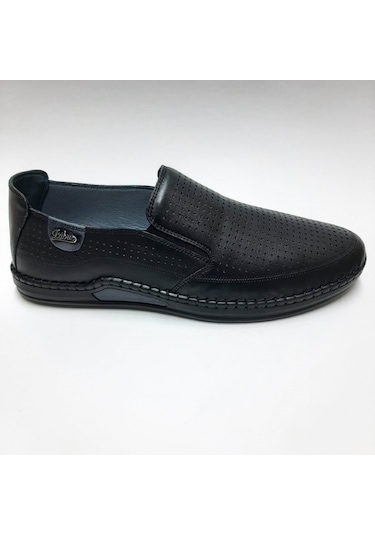 PABUÇ HAKİKİ DERİ RAHAT GÜNLÜK SİYAH YAZLIK ERKEK AYAKKABI C-8115 Siyah