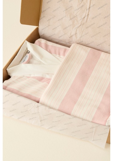 Kaşmir Home Helen Kimono Set Offwhite-rose L-xl Pembe