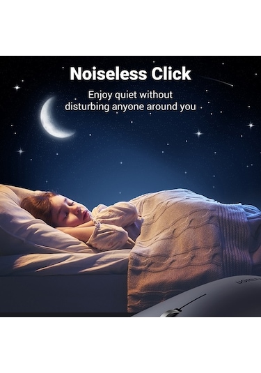 Prestigegoods Ugreen Mu001 Kablosuz Optik Mouse, Akıllı Güç Modu, Sessiz, 18 Ay Pil Ömrü, 10m Mesafe, Oyun İçin Optimal MU001