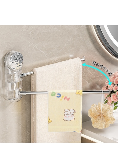 Yifomall Banyo Süpürgesi Tutucu, Delme Yok Kurulum, Döner Çok Kollü, Camgöbeği Aksesuarlar Şeffaf Gümüş 4 Kol + Altın 2 Adet , Organizasyon Ve Kolay Erişim Diğer