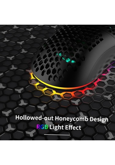 Didadodo Ajazz Aj390 Oyuncu Fare - 7 Tuşlu, Ayarlanabilir Dpı, Havalandırmalı Petek Tasarım, Ergonomik Lazer Güçlü Aydınlatma, Mükemmel Kontrol Lazer