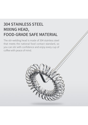 Kangvka El Tutulu Elektrikli Süt Köpürtücü - 14000rpm Hızlı Motor, 304 Paslanmaz Çelik, Kahve/latte/protein İçin, Pil İle Çalışır Pil Dahil Değil Siyah Ve Gümüş