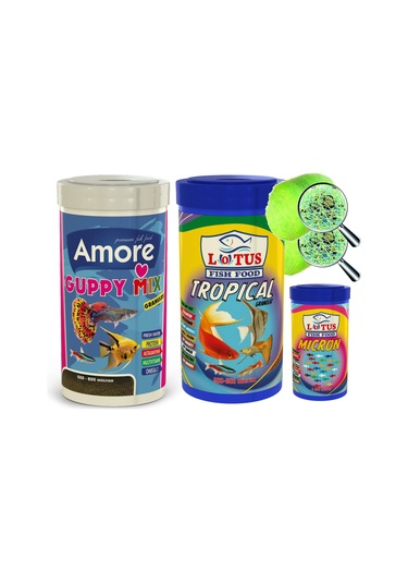 Guppy 250ml, Tropikal 250ml, Mikron 100ml Yavru Yemi