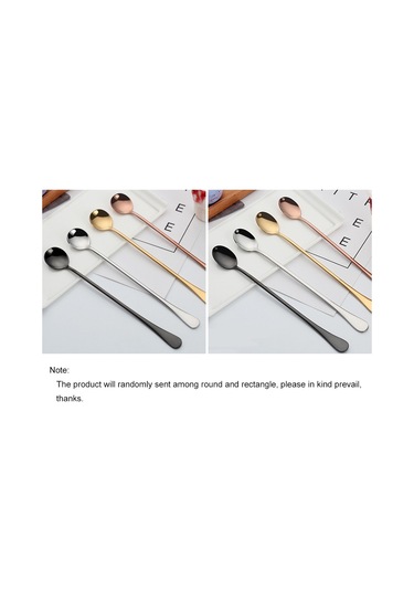 Neevoyu Güllü Altın Renkli Titanyum Kaplı 410 Paslanmaz Çelik Uzun Saplı Karıştırma Kaşığı - Kahve, Süt, Çay İçin Ev/hotel/mutfak Kullanıma Uygun Diğer