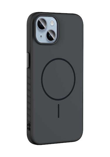 Apple Uyumlu iPhone 14 Kılıf M-safe Şarj Özellikli Zore Tea Kapak - Siyah Siyah