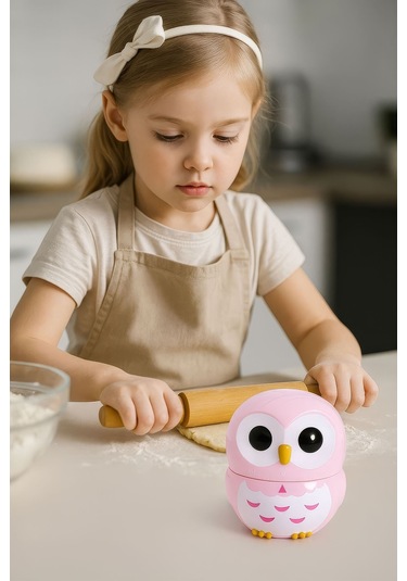 Pembe Baykuş Model Mekanik Mutfak Zamanlayıcı Timer Çocuklar İçin Thr386