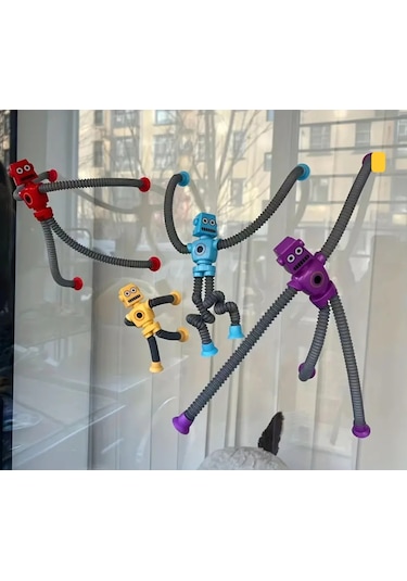 Işıksız Vantuz Yapışkan Teleskobik Robot Eğitici Figür Oyuncak