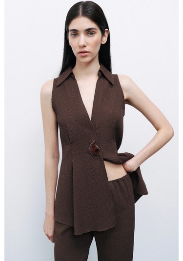 N25yn6132 Nocturne Bluz Kahve Rengi