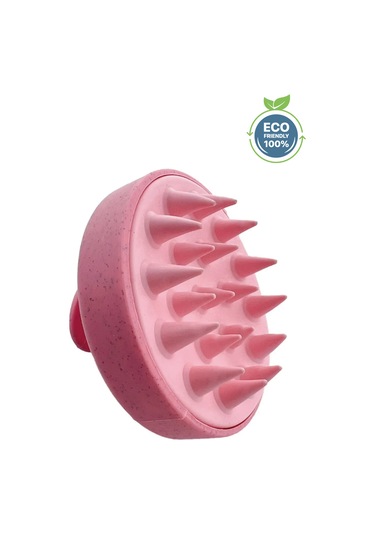 Slikon Saç Masaj Fırçası Şampuan Tarağı Pembe