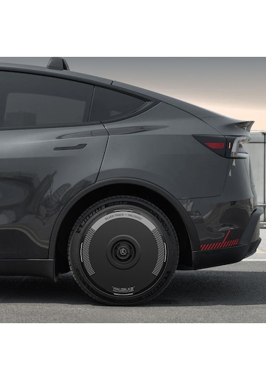Haloblk Halodısc 2 Silver Track - Tesla Model Y - 19 İnç Aerodinamik Siyah Jant Kapağı - 4 Adet
