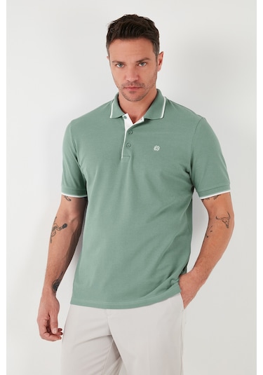 Buratti Pamuklu Slim Fit Şerit Detaylı Düğmeli Polo Yaka 4'Lü Paket Erkek T Shirt 5902118S4 Siyah-Vişne-Antrasit-Elma Yeşili-Beyaz