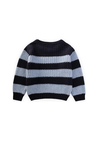 Selanik Çizgili Triko Kazak 2-8 Yaş Lacivert Lacivert