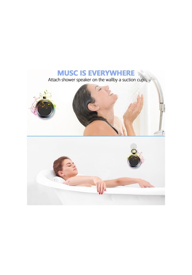 Lemestar Siyah Ipx7 Su Geçirmez Bluetooth Hoparlör - Fm Radyo, 15m Bt 5.2, Spor Ve Banyo Kullanıma Uygun, 5w Ses Gücü