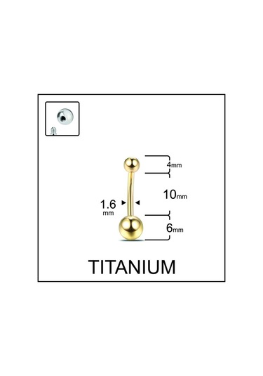 Yüksek Kalite G23 Titanium Top Modeli Titanyum Göbek Piercingi Altın